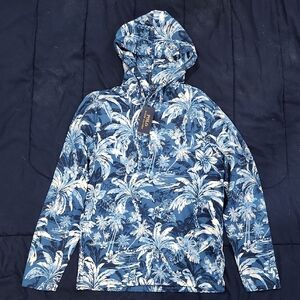 Polo by Ralph Lauren Blue and White Floral Hooded Pullover